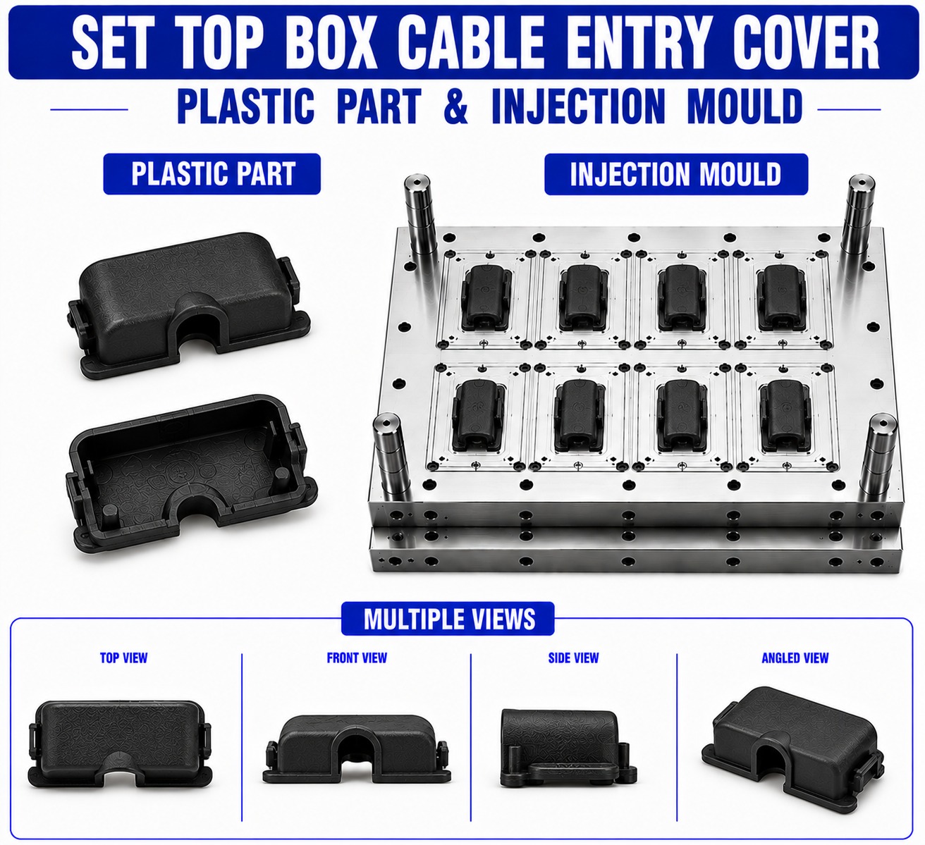 Set Top Box Plastic Cable Entry Cover Mould and Moulding Service